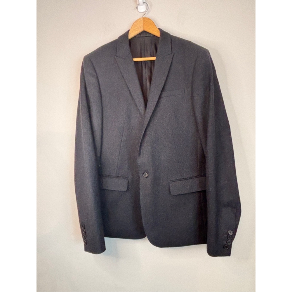All Saints Altin Italy Cloth Charcoal Wool Blazer Sport Coat Men's Size 40